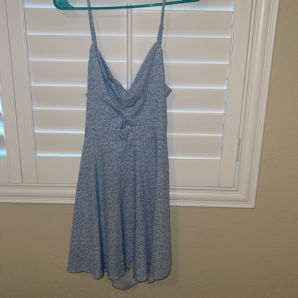 Blue floral spring dress